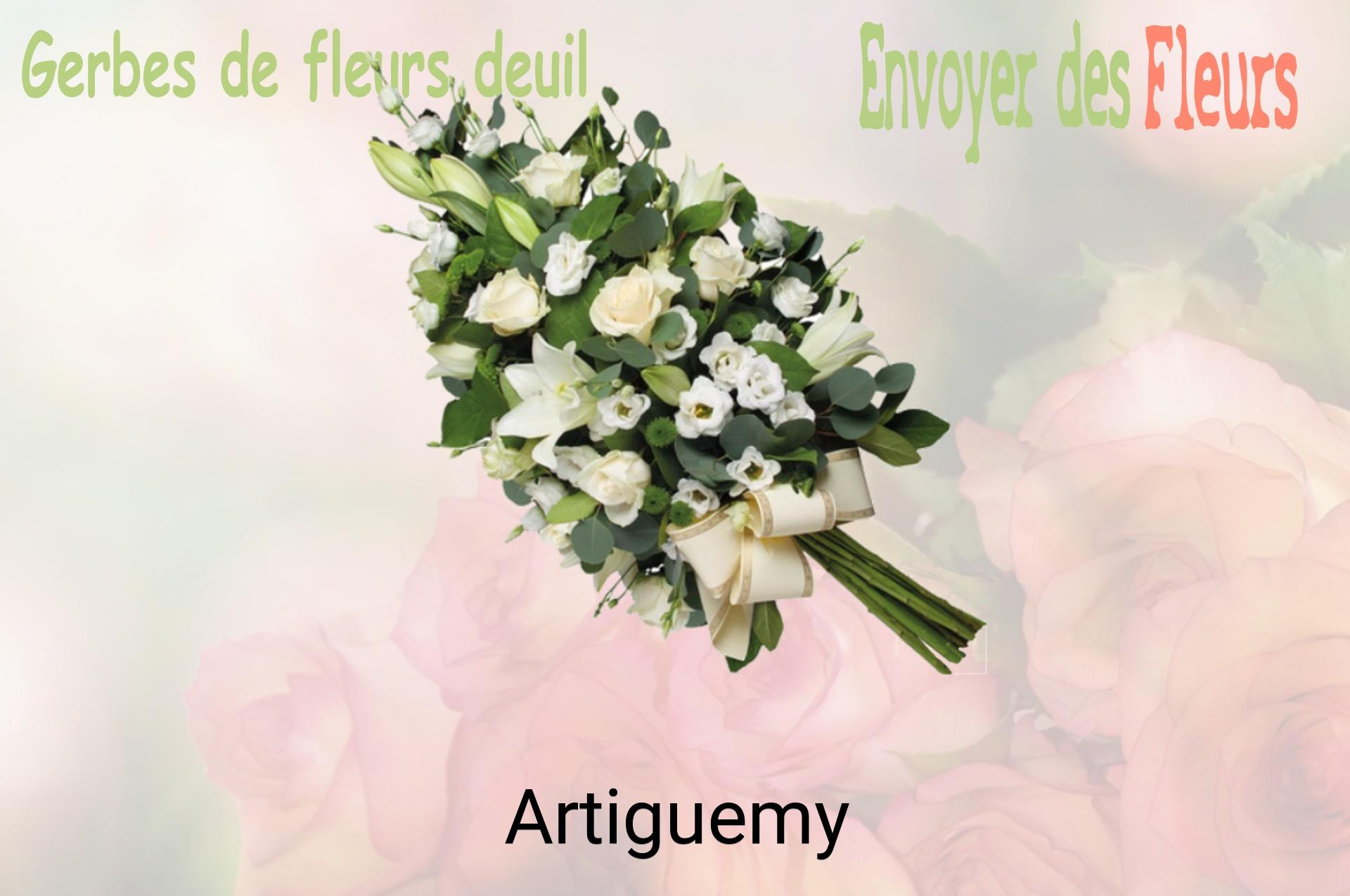 Gerbe de fleurs de deuil livrée à Artiguemy